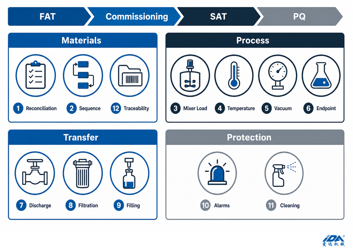 9. Specify the 12-Point Commissioning Evidence Pack — IDA Equipment