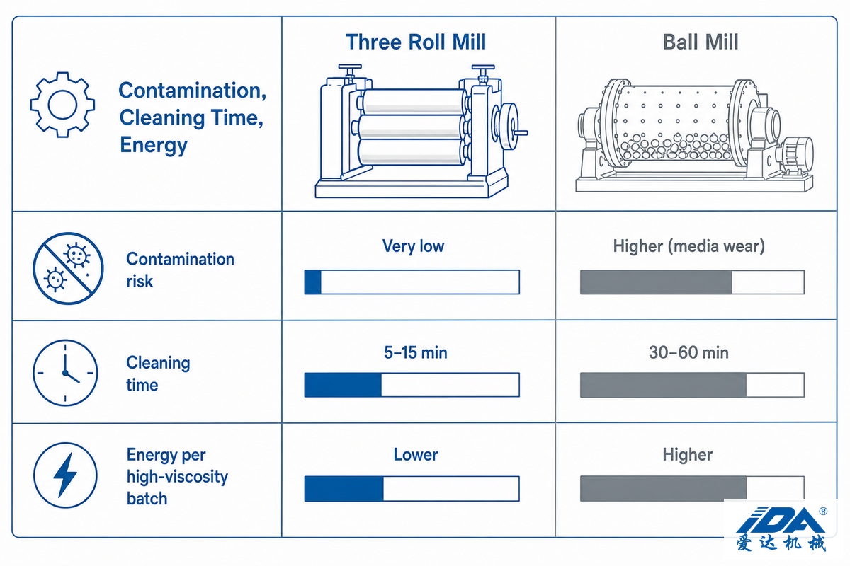 Contamination Risk, Throughput, and Energy Use — IDA