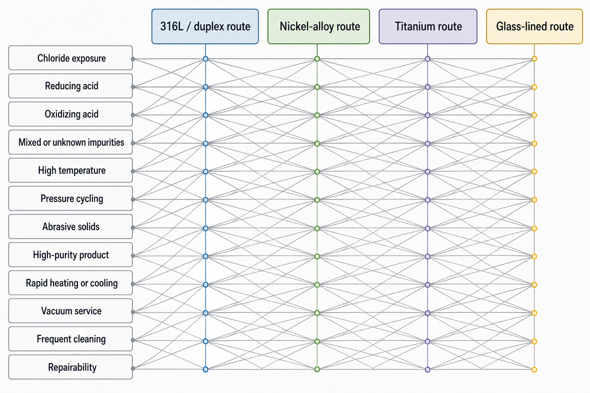 4. Four-Material Decision Scorecard for Corrosive Reactor Service — IDA Equipment