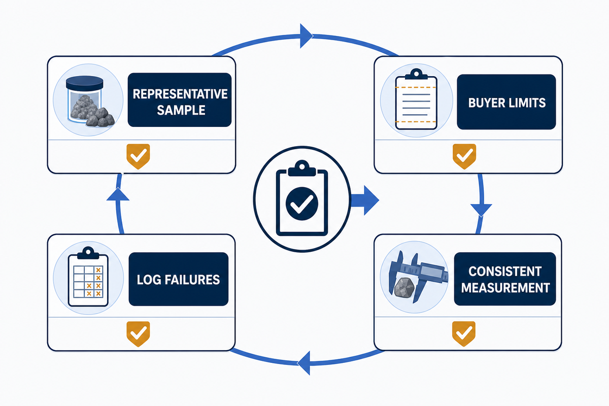 Controlled sample-trial workflow for selecting a filling machine.