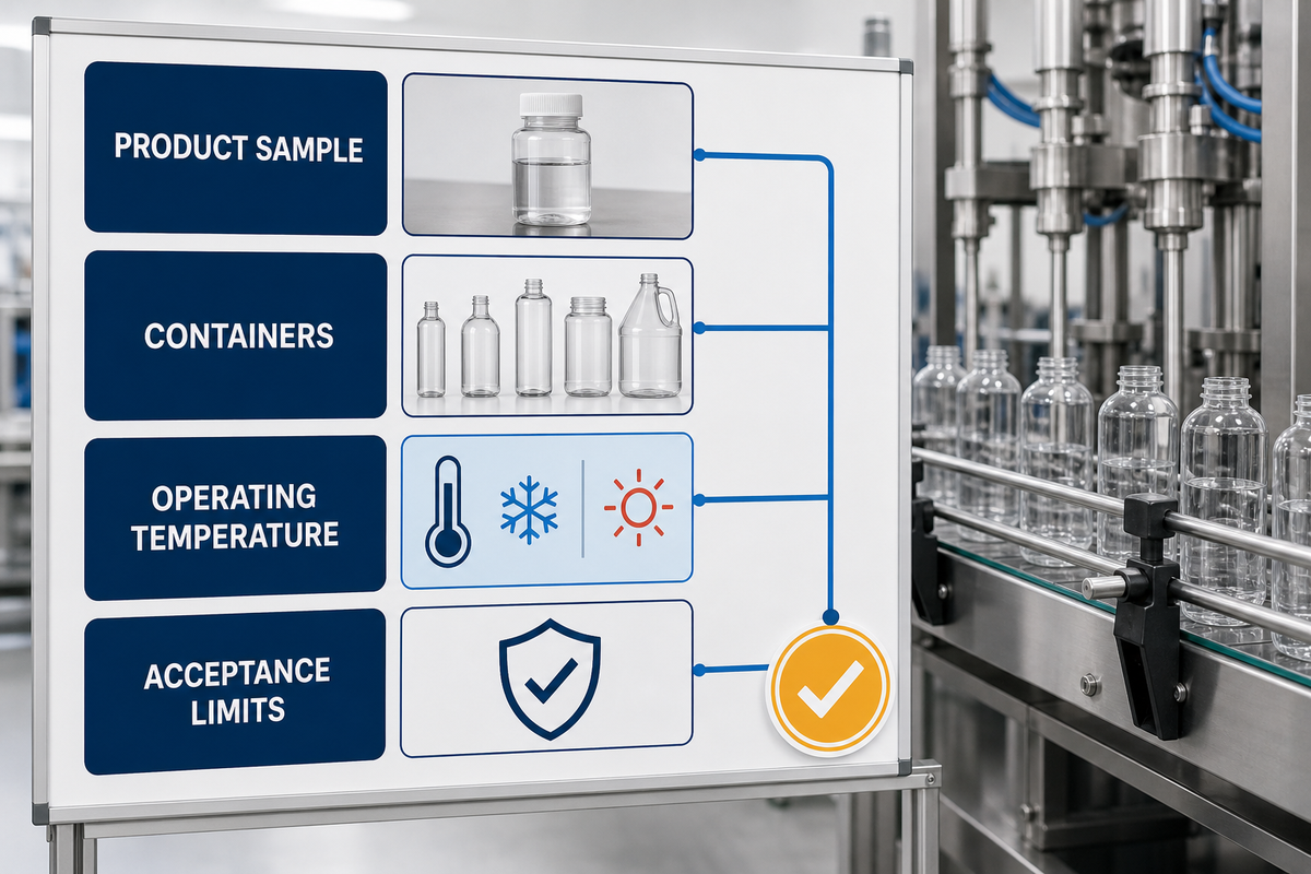 Controlled-trial handoff package for selecting a liquid filling machine.