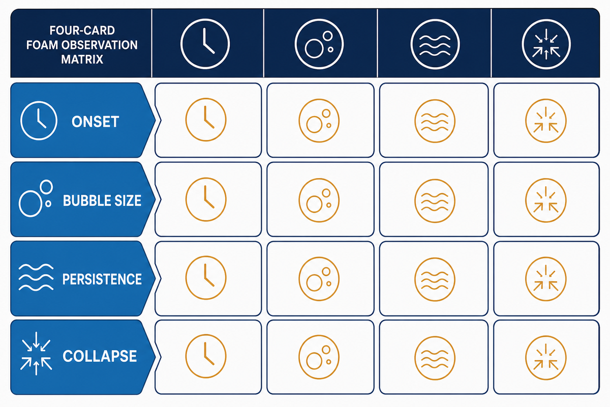 Foam classification matrix for liquid filling.