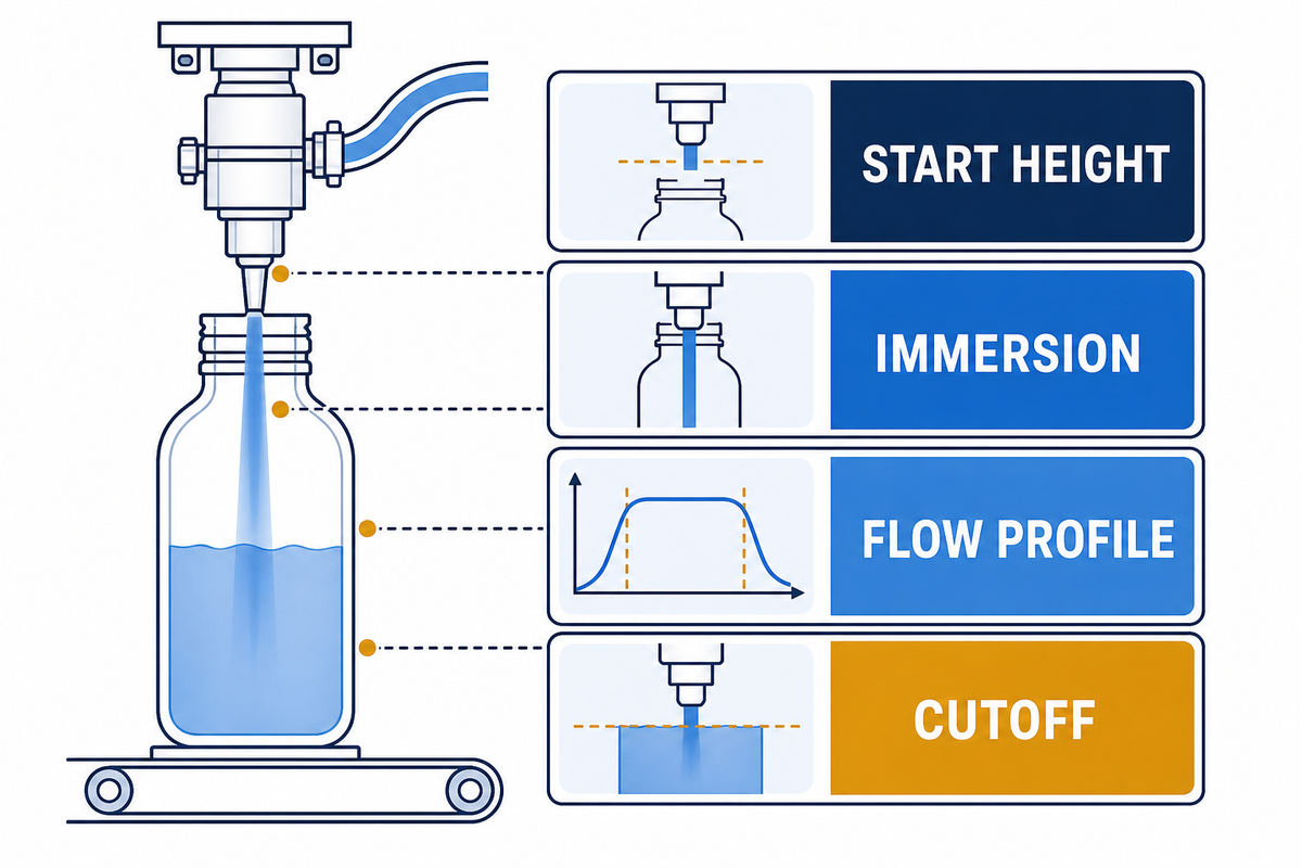 Nozzle position, fill profile and cutoff controls.